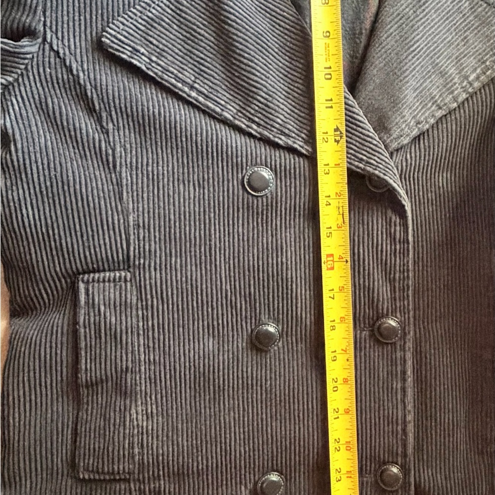 Y2K Women's Navy Corduroy coat vintage
90s - Picture 13 of 15